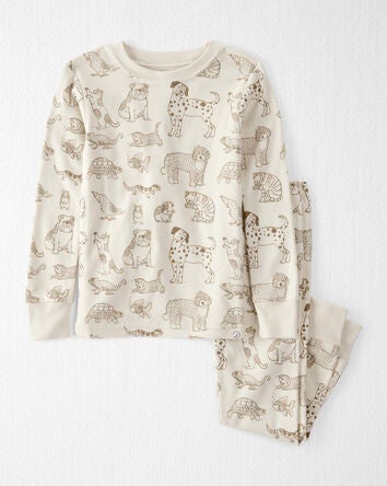 Toddler Pet Print Organic Cotton 2-Piece Pajamas, 