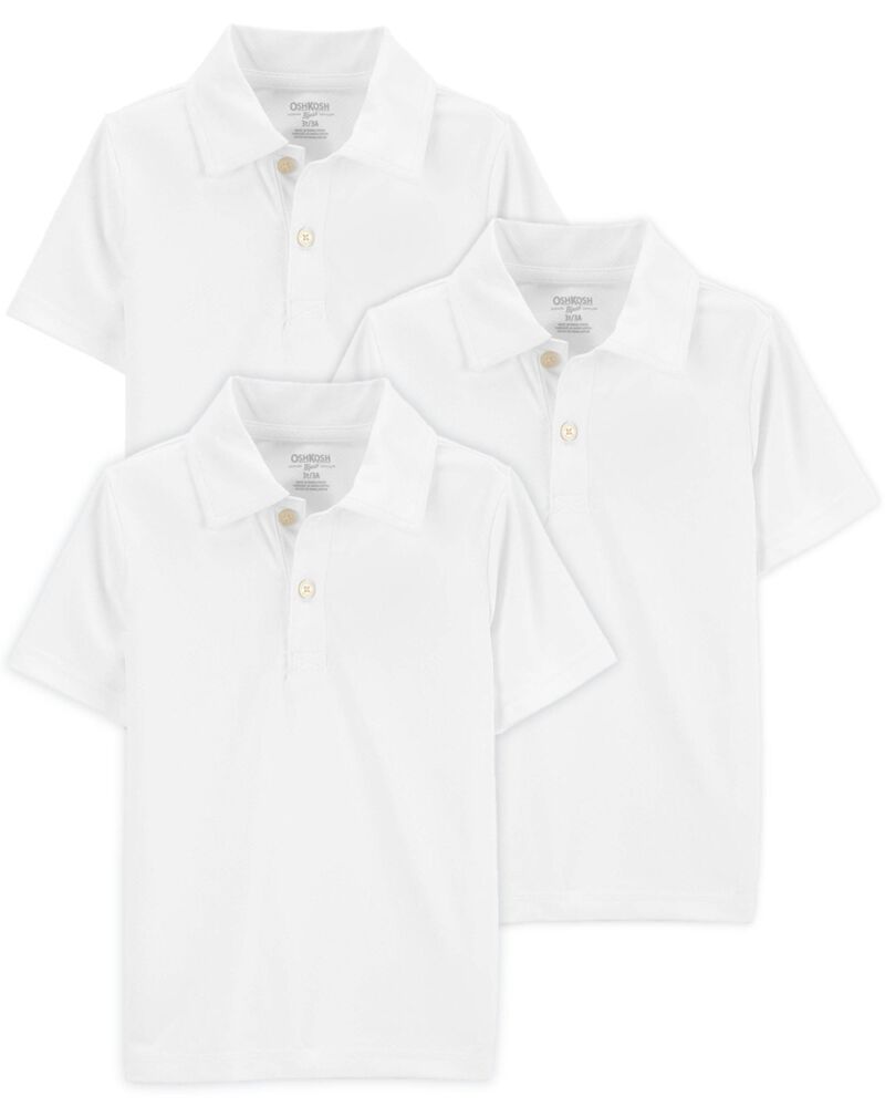 Kid 3-Pack Active Uniform Polos in Moisture Wicking BeCool™ Fabric, image 1 of 3 slides
