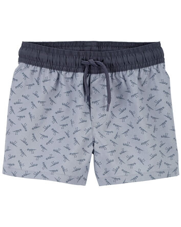 Toddler Dino Print Active Shorts in Moisture Wicking Fabric , 