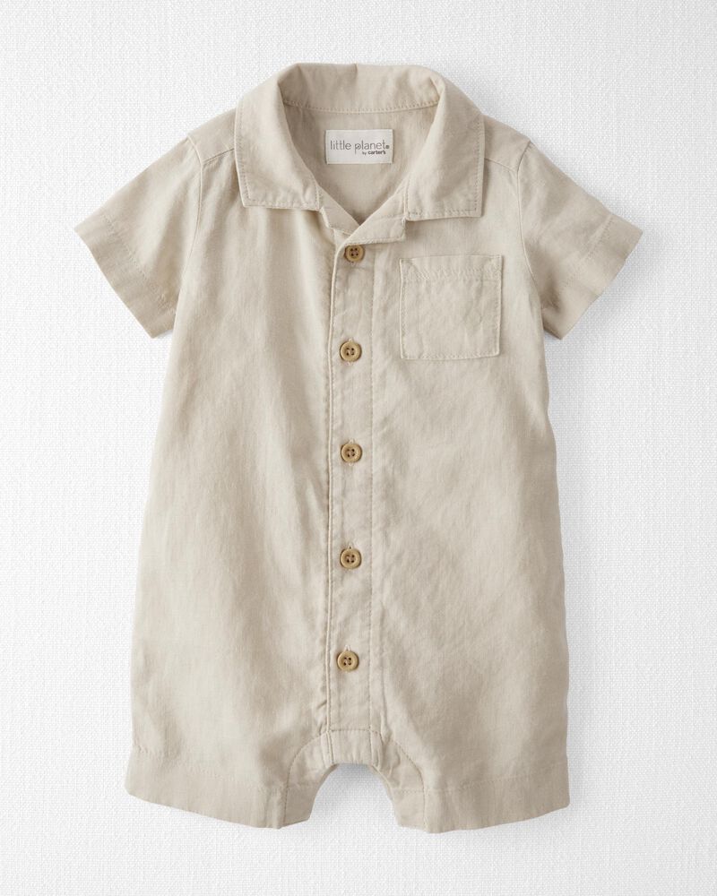 Baby Button-Front Romper, image 1 of 4 slides