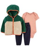 Baby 3-Piece Sherpa Jacket Set, image 1 of 6 slides