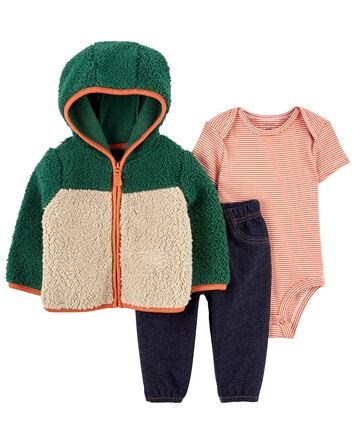 Baby 3-Piece Sherpa Jacket Set, 