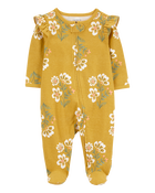 Baby Floral 2-Way Zip Cotton Sleep & Play Pajamas, image 1 of 4 slides