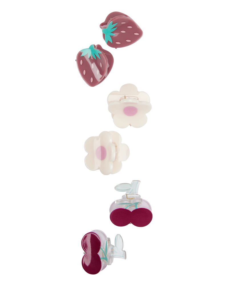 Toddler 6-Pack Fruit Hair Clips, image 1 of 2 slides