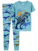 Grey - Kid 2-Piece Dinosaur 100% Snug Fit Cotton Pajamas