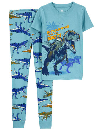 Kid 2-Piece Dinosaur 100% Snug Fit Cotton Pajamas, 