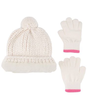 Kid 2-Pack Knit Cap & Gloves Set, 