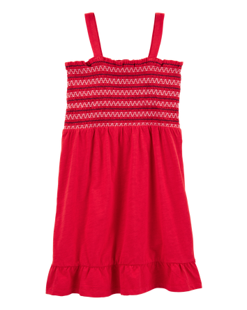 Kid Smocked Cotton Dress, 