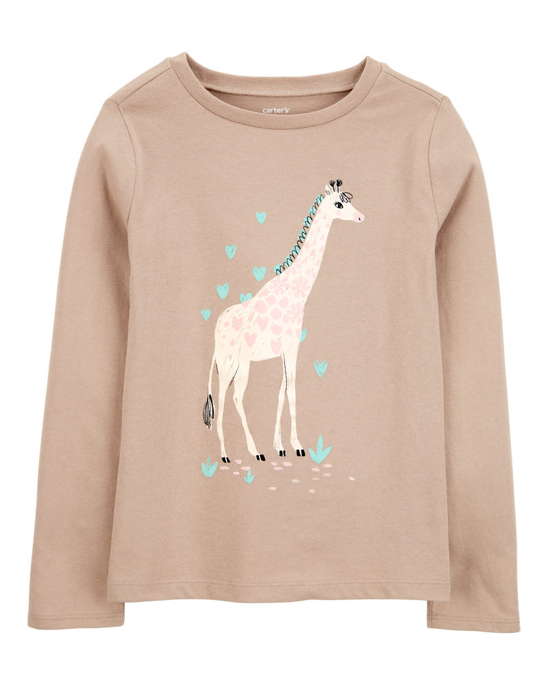 Kid Giraffe Cotton Blend Graphic Tee, image 1 of 3 slides
