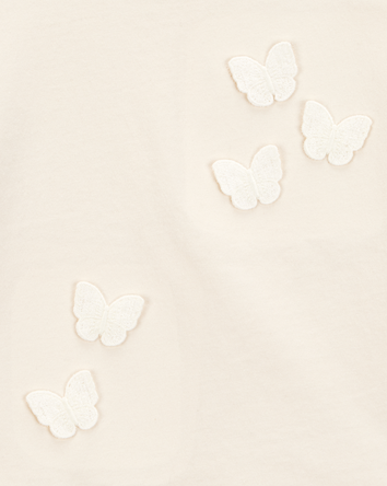Toddler 2-Piece Butterfly Short-Sleeve Top & Crochet Skort Set - Pink/Ivory, 