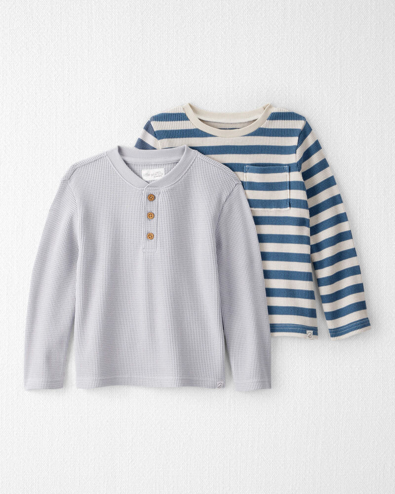 Toddler Boy 2-Pack Waffle Knit Long-Sleeve Tees Made with Organic Cotton, image 1 of 6 slides
