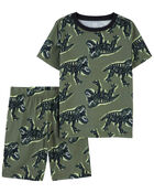 Kid 2-Piece Dinosaur Loose Fit Pajama Set, image 1 of 2 slides