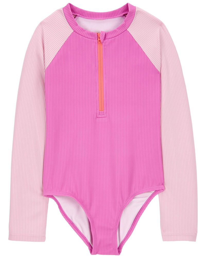 Kid 1-Piece Ribbed Swimsuit, image 1 of 3 slides