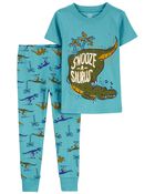 Toddler 2-Piece Dinosaur 100% Snug Fit Cotton Pajamas, image 1 of 2 slides