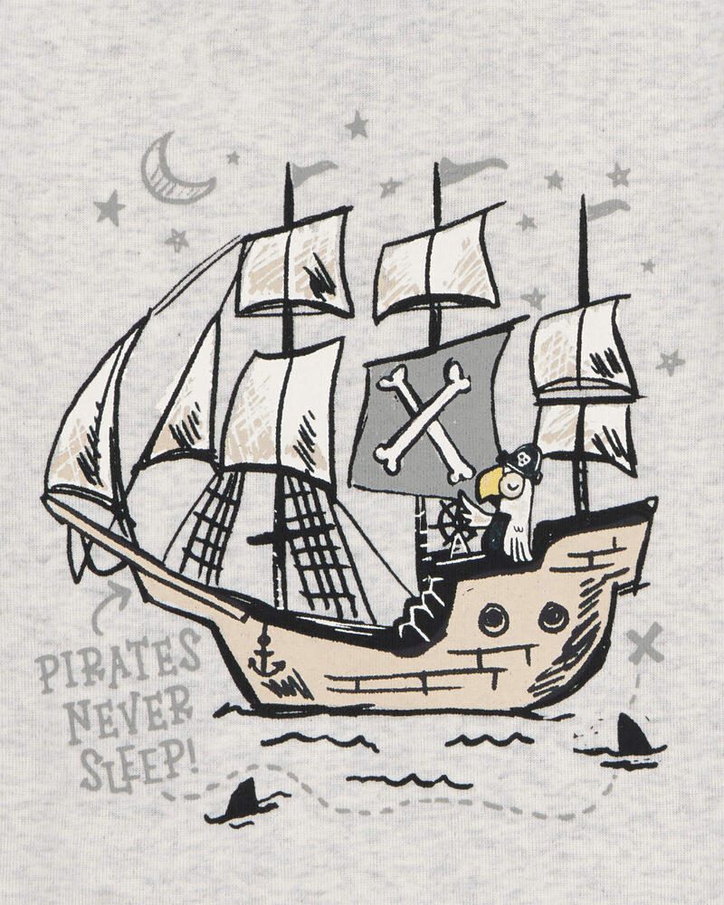 Baby Pirate Print Snug Fit Cotton 4-Piece Pajamas, image 2 of 4 slides