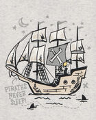 Baby Pirate Print Snug Fit Cotton 4-Piece Pajamas, image 2 of 4 slides