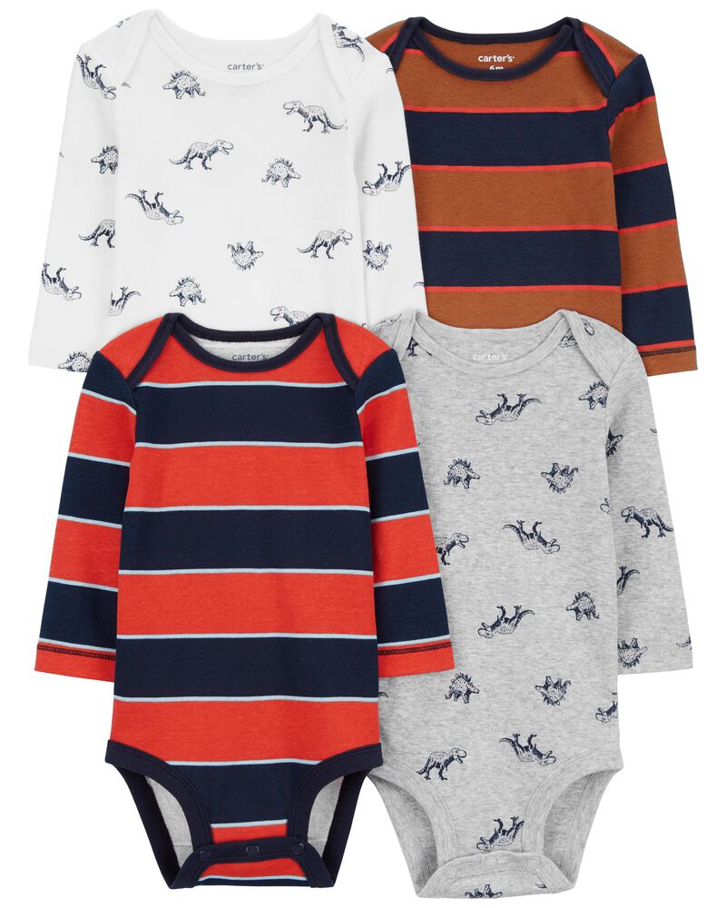 Baby 4-Pack Long-Sleeve Bodysuits, image 1 of 7 slides