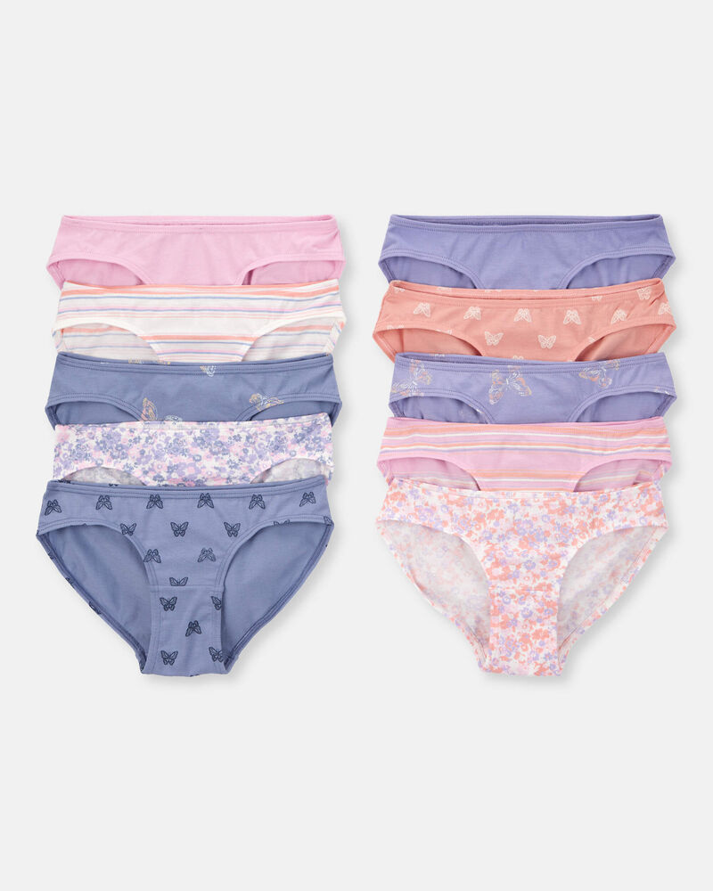 Kid 10-Pack Stretch Cotton Bikini Underwear, image 2 of 3 slides