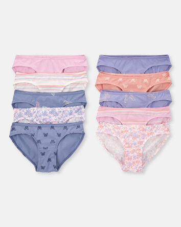 Kid 10-Pack Stretch Cotton Bikini Underwear, 