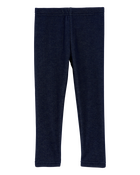 Baby Girl Faux Denim Cozy Fleece Leggings, image 2 of 5 slides