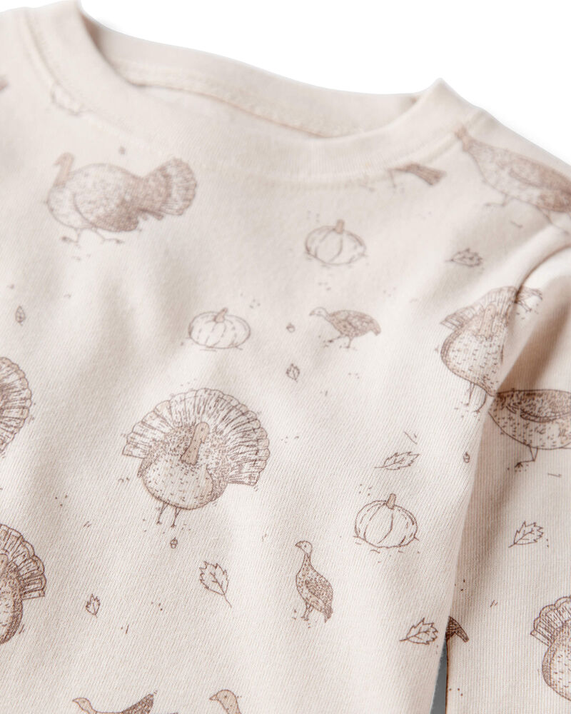 Toddler Organic Cotton Pajamas in Turkey Trot Print, image 2 of 5 slides