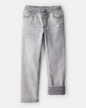 Boys Denim Pull-On Straight Jeans - Grey Wash, 