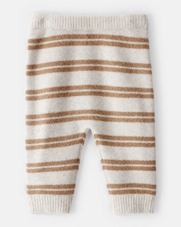 Baby Stripe Sweater Knit Pants - Brown/Cream, 