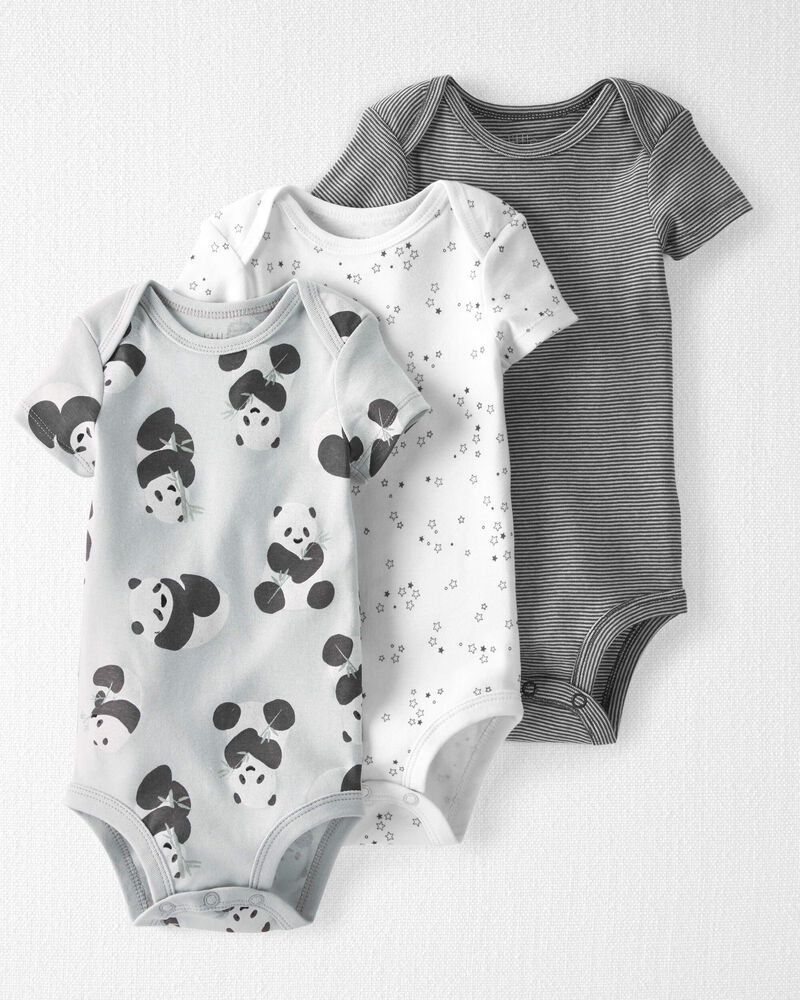 Baby 3-Pack Organic Cotton Rib Bodysuits, image 1 of 7 slides