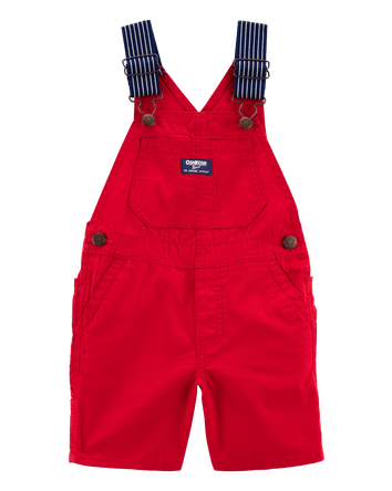 Toddler Lightweight Canvas Shortalls - Red, 