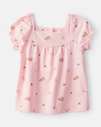 Toddler Girl Floral Short-Sleeve Top - Pink, 
