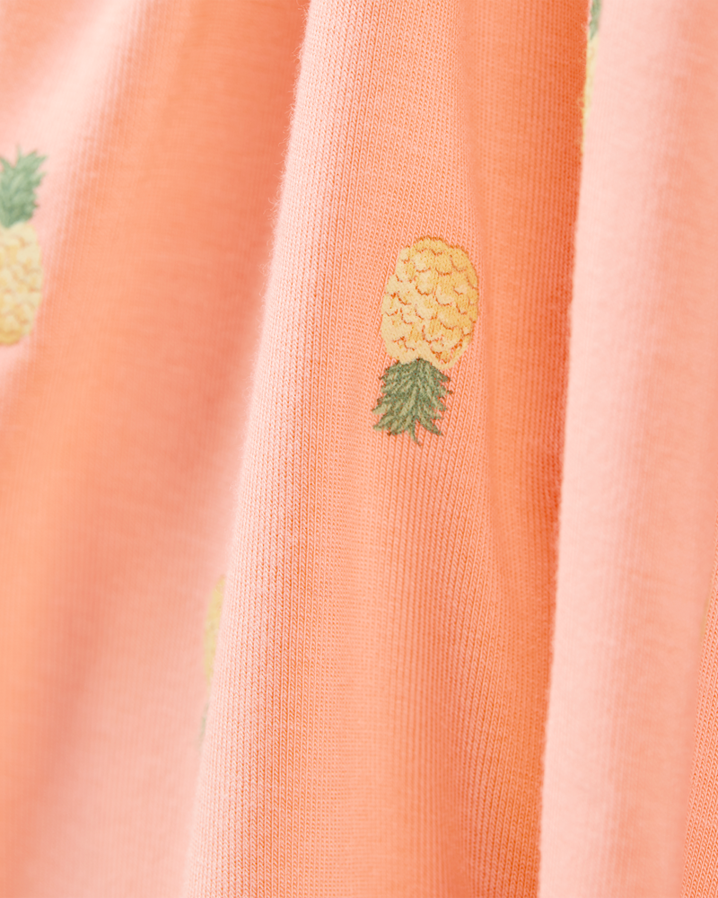 Toddler Pineapple Print PurelySoft 2-Piece Pajamas - Coral, image 2 of 5 slides