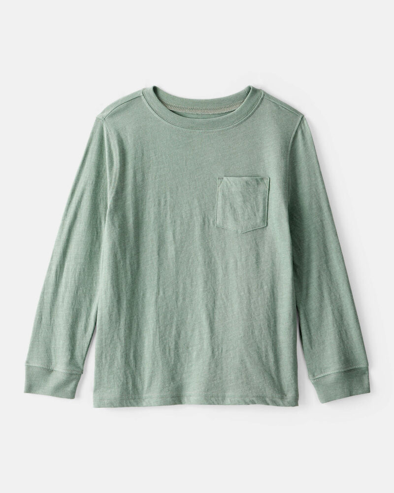 Boys Long-Sleeve Pocket Tee - Green, image 1 of 3 slides