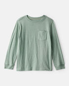 Boys Long-Sleeve Pocket Tee - Green, image 1 of 3 slides