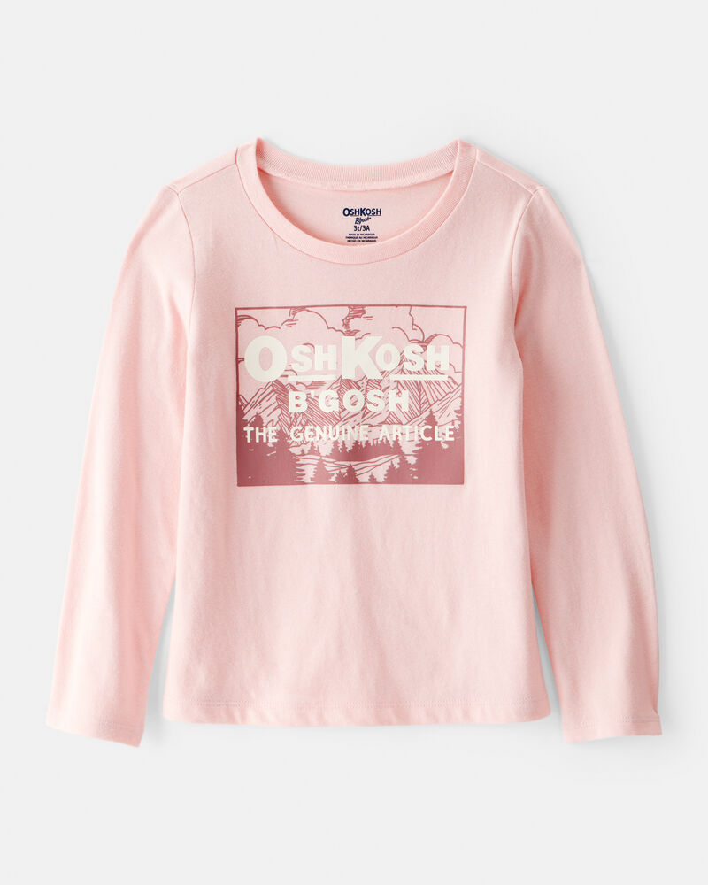 Toddler Girl Logo Long-Sleeve Graphic Tee - Pink, image 1 of 3 slides