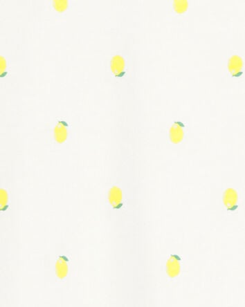 Kid Lemon Print Short-Sleeve Fashion Top - Ivory, 