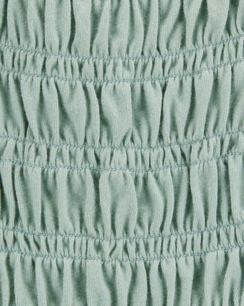 Baby Short-Sleeve Smocked Top - Green, 