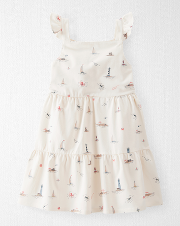 Toddler Organic Cotton Dress in Coastal Vacation Print, 