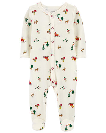 Baby Christmas Snap-Up Thermal Sleep & Play Pajamas, 