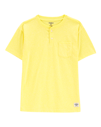 Kid Pocket Henley Tee - Yellow, 