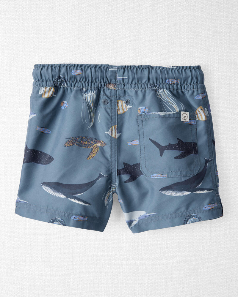 Toddler Boy Recycled Ocean-Print Swim Trunks, image 2 of 3 slides