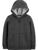 Grey - Kid Zip-Up French Terry Hoodie