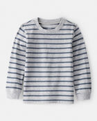 Toddler Boy Striped Long-Sleeve Tee - Grey, image 1 of 3 slides