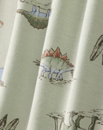 Toddler Boy Dinosaur Print PurelySoft Long-Sleeve 2-Piece Pajamas - Green, 
