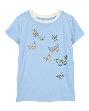 Kid Butterfly Short-Sleeve Graphic Tee - Blue, 
