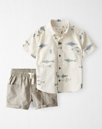 Toddler 2-Piece Fish-Print Set Made with Organic Cotton, 