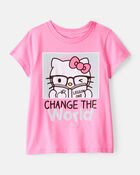 Kid Hello Kitty "Change The World" Short-Sleeve Graphic Tee - Pink, image 1 of 2 slides