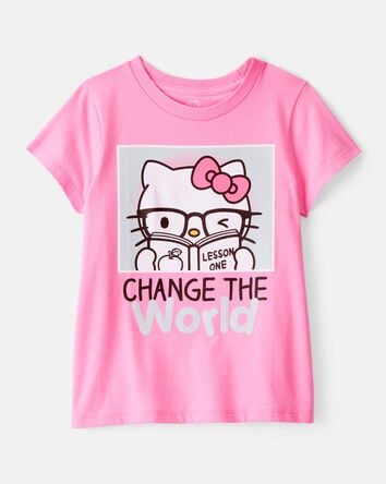 Kid Hello Kitty "Change The World" Short-Sleeve Graphic Tee - Pink, 