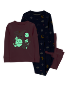 Baby 4-Piece Glow Space 100% Snug Fit Cotton Pajamas, image 2 of 5 slides
