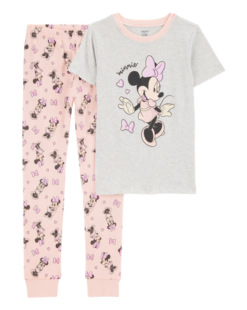 Kid Minnie Mouse Snug Fit Cotton 2-Piece Pajamas, 