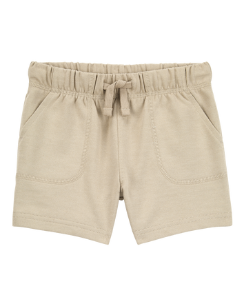 Baby Boy Pull-On French Terry Shorts - Khaki, 